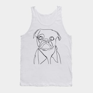 Pug dog one line art Tank Top